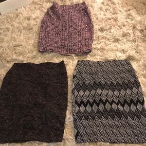 Three LuLaRoe Cassie skirts M